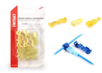 Amio - ΚΛΕΦΤΗΣ ΡΕΥΜΑΤΟΣ ΑΠΟ ΚΑΛΩΔΙΟ T-TYPE ΚΙΤΡΙΝΟ 20A - 5 ΤΕΜΑΧΙΑ (02345/AM)