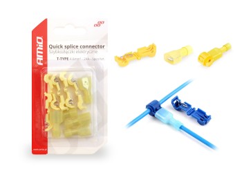 Amio - ΚΛΕΦΤΗΣ ΡΕΥΜΑΤΟΣ ΑΠΟ ΚΑΛΩΔΙΟ T-TYPE ΚΙΤΡΙΝΟ 20A - 5 ΤΕΜΑΧΙΑ (02345/AM)