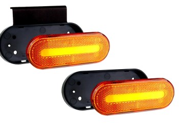 Amio - ΦΩΣ ΟΓΚΟΥ ΦΟΡΤΗΓΟΥ LED ΠΟΡΤΟΚΑΛΙ ΟΒΑΛ 10-30V 124x49x22mm ΑΔΙΑΒΡΟΧΟ OM-01-O 1ΤΕΜ. (02374/AM)
