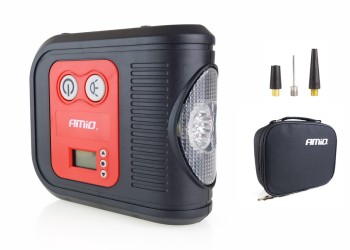 Amio - ΚΟΜΠΡΕΣΕΡ ΑΕΡΑ ΕΛΑΣΤΙΚΩΝ ΨΗΦΙΑΚΟ 12V 150psi 10bar ΜΕ LED ΦΑΚΟ & ΚΑΛΩΔΙΟ 300cm - 1 τεμ. (02380/AM)