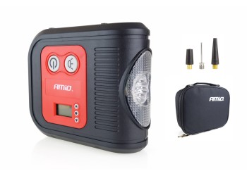 Amio - ΚΟΜΠΡΕΣΕΡ ΑΕΡΑ ΕΛΑΣΤΙΚΩΝ ΨΗΦΙΑΚΟ 12V 150psi 10bar ΜΕ LED ΦΑΚΟ & ΚΑΛΩΔΙΟ 300cm - 1 τεμ. (02380/AM)
