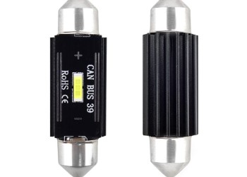 Amio - ΛΑΜΠΑΚΙΑ ΠΛΑΦΟΝΙΕΡΑΣ 39mm 12/24V 3,1W 5600K 1LED ULTRA BRIGHT CAN-BUS FESTOON (ΛΕΥΚΟ) - 2 ΤΕΜ. (02443/AM)