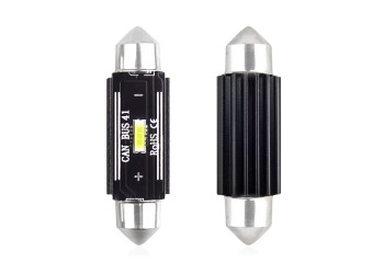 Amio - ΛΑΜΠΑΚΙΑ ΠΛΑΦΟΝΙΕΡΑΣ 41mm 12/24V 3,1W 5600K 1LED ULTRA BRIGHT CAN-BUS FESTOON (ΛΕΥΚΟ) - 2 ΤΕΜ. (02444/AM)