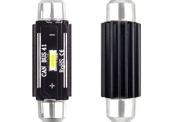 Amio - ΛΑΜΠΑΚΙΑ ΠΛΑΦΟΝΙΕΡΑΣ 41mm 12/24V 3,1W 5600K 1LED ULTRA BRIGHT CAN-BUS FESTOON (ΛΕΥΚΟ) - 2 ΤΕΜ. (02444/AM)