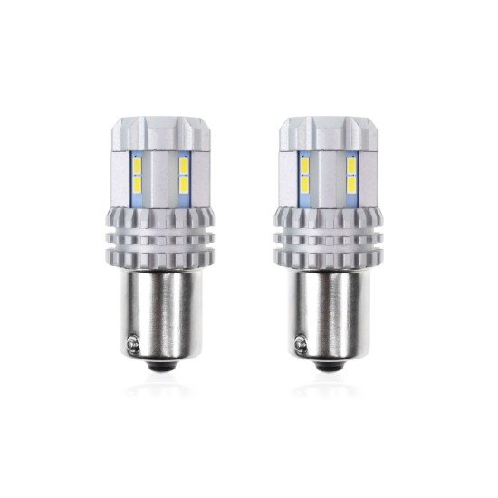 Amio - P21W BA15s 12/24V 22LED SMD ULTRABRIGHT CANBUS ΛΕΥΚΟ 2ΤΕΜ. (02449/AM)