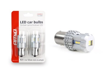 Amio - P21W BA15s 12/24V 22LED SMD ULTRABRIGHT CANBUS ΛΕΥΚΟ 2ΤΕΜ. (02449/AM)