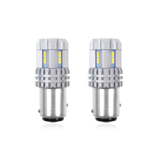 Amio - P21/5W BAY15d 12/24V 22 LED SMD ULTRABRIGHT 3020 CANBUS ΛΕΥΚΟ 2ΤΕΜ. (02450/AM)