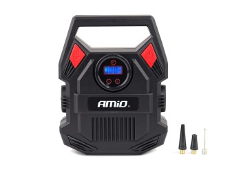 Amio - ΚΟΜΠΡΕΣΕΡ ΑΕΡΑ 12V 10bar/150psi ΜΕ 3 ΑΝΤΑΠΤΟΡΕΣ ΚΑΙ ΨΗΦΙΑΚΗ ΕΝΔΕΙΞΗ ACOMP-17 AMIO - 1 τεμ. (02642/AM)