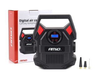 Amio - ΚΟΜΠΡΕΣΕΡ ΑΕΡΑ 12V 10bar/150psi ΜΕ 3 ΑΝΤΑΠΤΟΡΕΣ ΚΑΙ ΨΗΦΙΑΚΗ ΕΝΔΕΙΞΗ ACOMP-17 AMIO - 1 τεμ. (02642/AM)