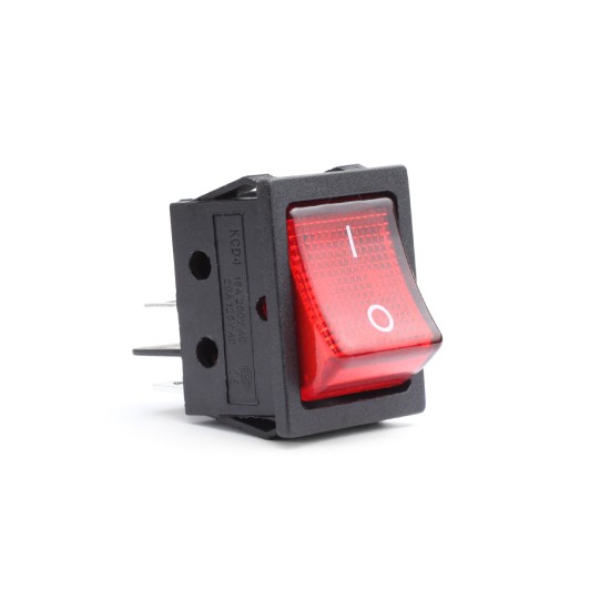 Amio - ΔΙΑΚΟΠΤΗΣ ΤΕΤΡΑΓΩΝΟΣ ΜΕ ΚΟΚΚΙΝΟ LED - 1 τεμ. (02462/AM)