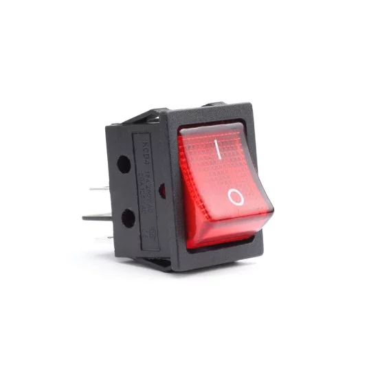 Amio - ΔΙΑΚΟΠΤΗΣ ΤΕΤΡΑΓΩΝΟΣ ΜΕ ΚΟΚΚΙΝΟ LED - 1 τεμ. (02462/AM)