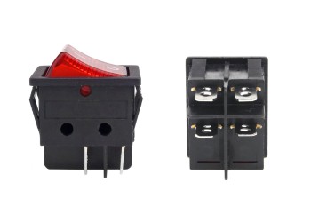 Amio - ΔΙΑΚΟΠΤΗΣ ΤΕΤΡΑΓΩΝΟΣ ΜΕ ΚΟΚΚΙΝΟ LED - 1 τεμ. (02462/AM)