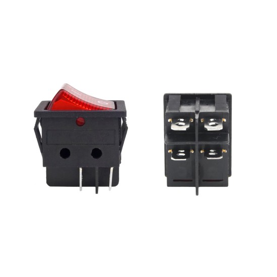 Amio - ΔΙΑΚΟΠΤΗΣ ΤΕΤΡΑΓΩΝΟΣ ΜΕ ΚΟΚΚΙΝΟ LED - 1 τεμ. (02462/AM)