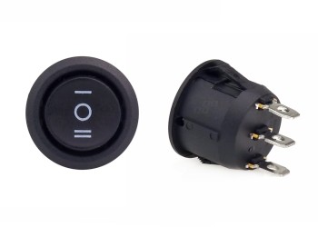 Amio - ΔΙΑΚΟΠΤΗΣ ΣΤΡΟΓΓΥΛΟΣ 3 ΘΕΣΕΩΝ 12V 2cm BU03 - 1ΤΕΜ. (02463/AM)