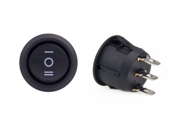 Amio - ΔΙΑΚΟΠΤΗΣ ΣΤΡΟΓΓΥΛΟΣ 3 ΘΕΣΕΩΝ 12V 2cm BU03 - 1ΤΕΜ. (02463/AM)