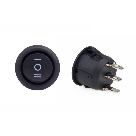 Amio - ΔΙΑΚΟΠΤΗΣ ΣΤΡΟΓΓΥΛΟΣ 3 ΘΕΣΕΩΝ 12V 2cm BU03 - 1ΤΕΜ. (02463/AM)