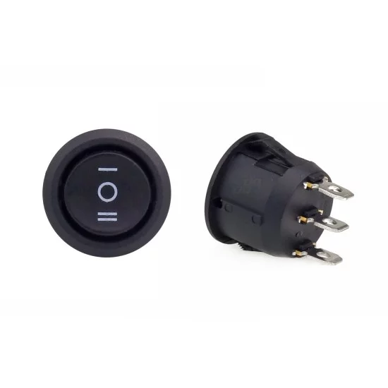 Amio - ΔΙΑΚΟΠΤΗΣ ΣΤΡΟΓΓΥΛΟΣ 3 ΘΕΣΕΩΝ 12V 2cm BU03 - 1ΤΕΜ. (02463/AM)