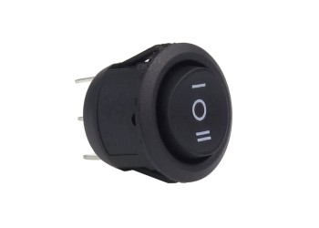 Amio - ΔΙΑΚΟΠΤΗΣ ΣΤΡΟΓΓΥΛΟΣ 3 ΘΕΣΕΩΝ 12V 2cm BU03 - 1ΤΕΜ. (02463/AM)