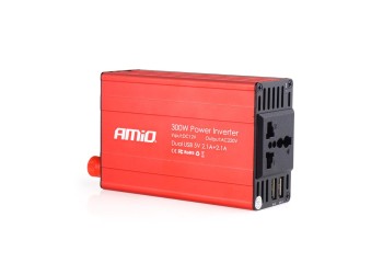 Amio - INVERTER 12-230V max300W-peak600W +2USB PI03 – 1 ΤΕΜ. (02470/AM)