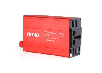 Amio - INVERTER 24-230V max300W-peak600W ME 2 USB – 1 ΤΕΜ. (02471/AM)