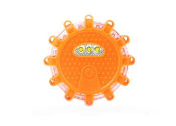 Amio - ΦΩΣ ΠΡΟΕΙΔΟΠΟΙΗΤΙΚΟ ΣΤΡΟΓΓΥΛΟ LED ΜΠΑΤΑΡΙΑΣ 12SMD+3SMD ΜΕ ΦΑΚΟ - 1 τεμ. (02499/AM)