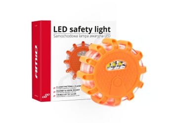 Amio - ΦΩΣ ΠΡΟΕΙΔΟΠΟΙΗΤΙΚΟ ΣΤΡΟΓΓΥΛΟ LED ΜΠΑΤΑΡΙΑΣ 12SMD+3SMD ΜΕ ΦΑΚΟ - 1 τεμ. (02499/AM)