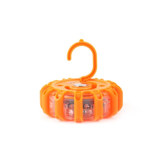 Amio - ΦΩΣ ΠΡΟΕΙΔΟΠΟΙΗΤΙΚΟ ΣΤΡΟΓΓΥΛΟ LED ΜΠΑΤΑΡΙΑΣ 12SMD+3SMD ΜΕ ΦΑΚΟ - 1 τεμ. (02499/AM)