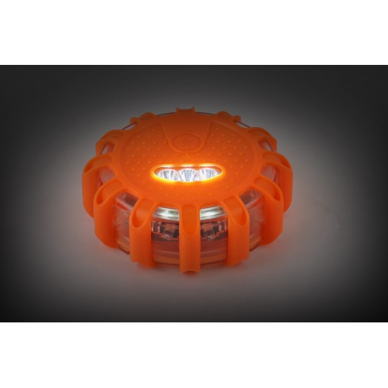 Amio - ΦΩΣ ΠΡΟΕΙΔΟΠΟΙΗΤΙΚΟ ΣΤΡΟΓΓΥΛΟ LED ΜΠΑΤΑΡΙΑΣ 12SMD+3SMD ΜΕ ΦΑΚΟ - 1 τεμ. (02499/AM)