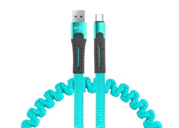 Amio - ΚΑΛΩΔΙΟ ΦΟΡΤΙΣΗΣ ΚΑΙ ΣΥΓΧΡΟΝΙΣΜΟΥ ΣΠΙΡΑΛ USB ΓΙΑ USB TYPE C 120cm FullLINK UC-14 - 1 τεμ. (02531/AM)