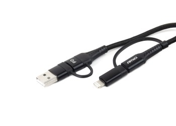 Amio - ΚΑΛΩΔΙΟ ΦΟΡΤΙΣΗΣ ΚΑΙ ΣΥΓΧΡΟΝΙΣΜΟΥ USB C/USB C iOs/USB A 100cm FullLINK UC-15 - 1 τεμ. (02547/AM)