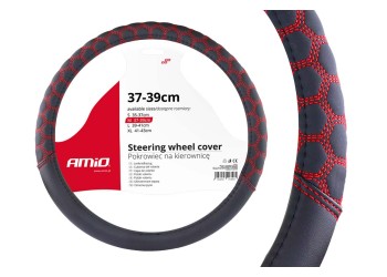 Amio - ΚΑΛΥΜΜΑ ΤΙΜΟΝΙΟΥ 37/39CM SWC-23 ΜΑΥΡΟ/ΚΟΚΚΙΝΟ - 1 τεμ. (02560/AM)