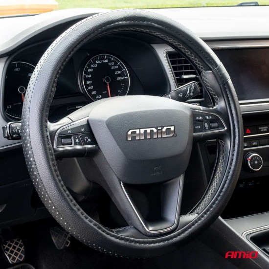 Amio - ΚΑΛΥΜΜΑ ΤΙΜΟΝΙΟΥ 37-39CM SWC-27 ΜΑΥΡΟ ΜΕ ΔΙΑΜΑΝΤΑΚΙΑ - 1 τεμ. (02564/AM)