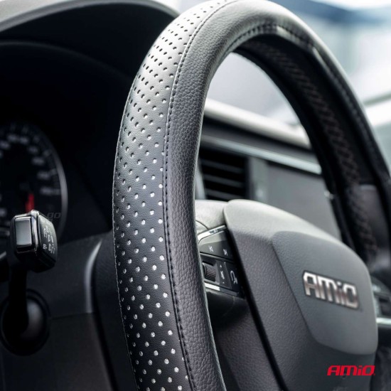 Amio - ΚΑΛΥΜΜΑ ΤΙΜΟΝΙΟΥ 37-39CM SWC-27 ΜΑΥΡΟ ΜΕ ΔΙΑΜΑΝΤΑΚΙΑ - 1 τεμ. (02564/AM)