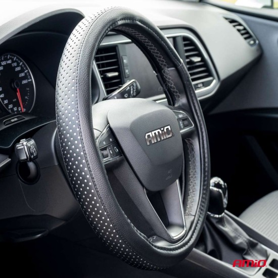 Amio - ΚΑΛΥΜΜΑ ΤΙΜΟΝΙΟΥ 37-39CM SWC-27 ΜΑΥΡΟ ΜΕ ΔΙΑΜΑΝΤΑΚΙΑ - 1 τεμ. (02564/AM)