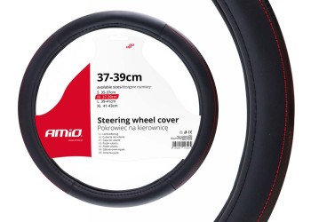 Amio - ΚΑΛΥΜΜΑ ΤΙΜΟΝΙΟΥ 37/39CM SWC-28 ΜΑΥΡΟ ΜΕ ΚΟΚΚΙΝΗ ΡΑΦΗ - 1 τεμ. (02565/AM)