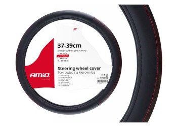 Amio - ΚΑΛΥΜΜΑ ΤΙΜΟΝΙΟΥ 37/39CM SWC-28 ΜΑΥΡΟ ΜΕ ΚΟΚΚΙΝΗ ΡΑΦΗ - 1 τεμ. (02565/AM)