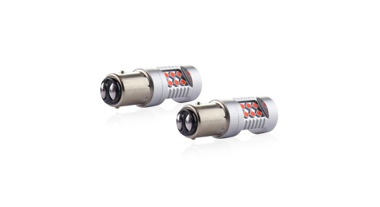 Amio - PR21/5W 12/24V 1,3/1,7W 6.000k LED 24xSMD3030 CAN-BUS ΚΟΚΚΙΝΟ 18x56mm 2ΤΕΜ. (02579/AM)