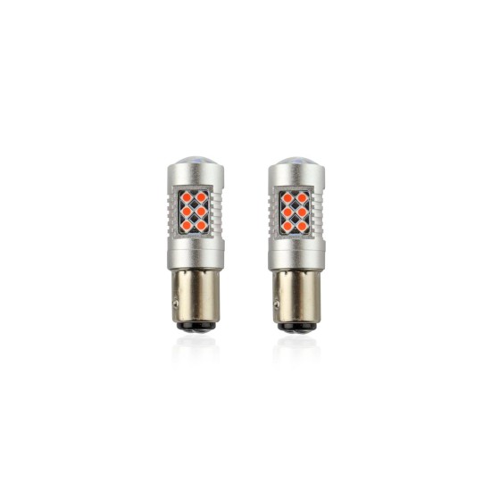 Amio - PR21/5W 12/24V 1,3/1,7W 6.000k LED 24xSMD3030 CAN-BUS ΚΟΚΚΙΝΟ 18x56mm 2ΤΕΜ. (02579/AM)