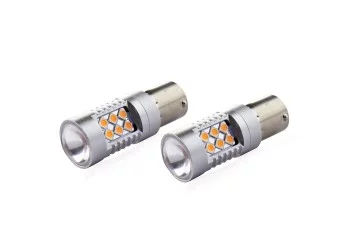 Amio - PY21W 12/24V 6.000k 0.54A - 6.48W 800lm LED 24xSMD3030 CAN-BUS ΠΟΡΤΟΚΑΛΙ 18x56mm -2 ΤΕΜ. (02580/AM)