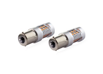 Amio - PY21W 12/24V 6.000k 0.54A - 6.48W 800lm LED 24xSMD3030 CAN-BUS ΠΟΡΤΟΚΑΛΙ 18x56mm -2 ΤΕΜ. (02580/AM)