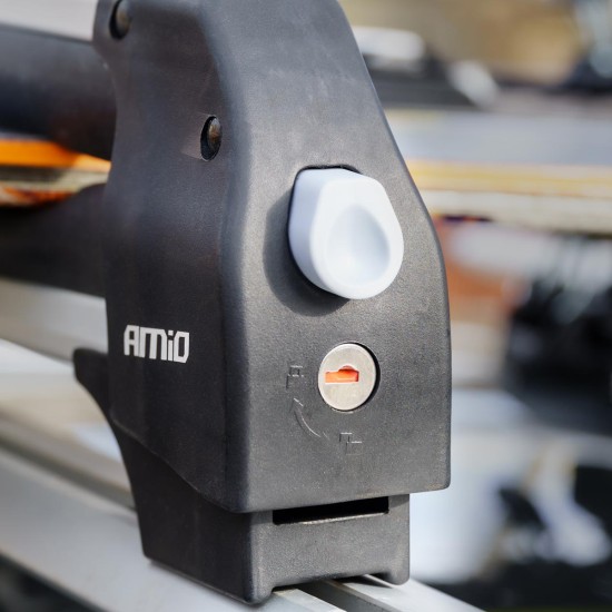 Amio - Βάση Σκι Οροφής SSR-01S από Αλουμίνιο για 4 ζευγάρια Σκι ή 2 σανίδες Snowboard με μήκος 570 mm - 1 ζευγάρι (02590/AM)