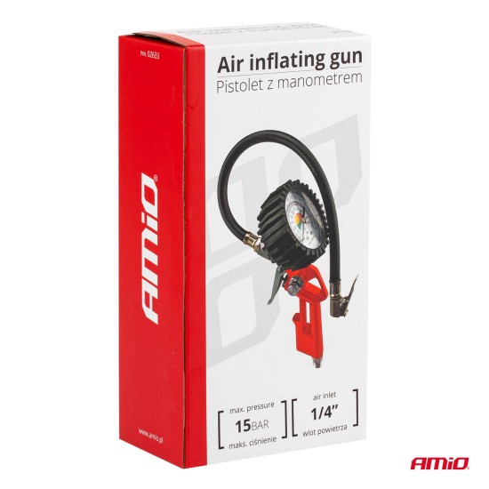 Amio - ΜΕΤΡΗΤΗΣ ΠΙΕΣΗΣ ΕΛΑΣΤΙΚΩΝ ΜΕ ΜΑΝΟΜΕΤΡΟ ΑΝΑΛΟΓΙΚΟΣ ΜΕ ΥΠΟΔΟΧΗ ΓΙΑ ΑΕΡΟΣΥΜΠΙΕΣΤΗ - 1 ΤΕΜ. (02633/AM)