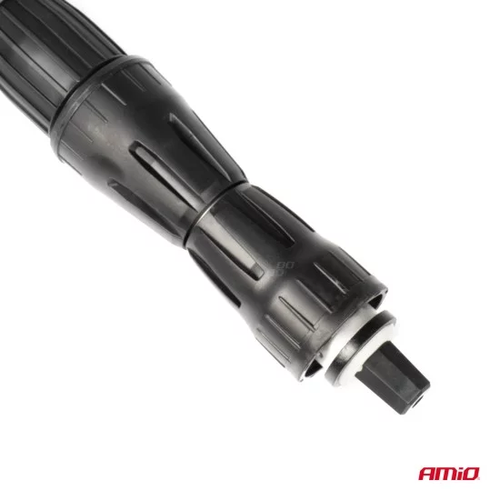 Amio - ΒΟΥΡΤΣΑ ΠΛΥΣΙΜΑΤΟΣ ΜΕ ΤΗΛΕΣΚΟΠΙΚΟ ΚΟΝΤΑΡΙ max300cm & ΑΝΤΑΠΤΟΡΑ ΓΙΑ ΠΑΡΟΧΗ ΝΕΡΟΥ​ - 1 ΤΕΜ. (02661/AM)