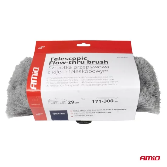 Amio - ΒΟΥΡΤΣΑ ΠΛΥΣΙΜΑΤΟΣ ΜΕ ΤΗΛΕΣΚΟΠΙΚΟ ΚΟΝΤΑΡΙ max300cm & ΑΝΤΑΠΤΟΡΑ ΓΙΑ ΠΑΡΟΧΗ ΝΕΡΟΥ​ - 1 ΤΕΜ. (02661/AM)