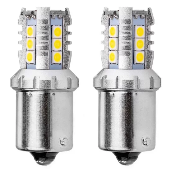 Amio - R5W/R10W P21W BA15S 12/24V 16xSMD 3030 LED ΛΕΥΚΟ CAN-BUS 2ΤΕΜ. (02796/AM)