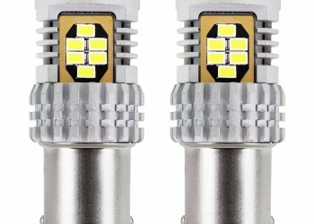 Amio - ΛΑΜΠΑΚΙΑ ΜΟΝΟΠΟΛΙΚΑ LED ΛΕΥΚΑ CAN-BUS P21W BA15S 12/24V 24xSMD 3020 - 2 TEM. (02797/AM)