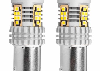 Amio - ΛΑΜΠΑΚΙΑ ΜΟΝΟΠΟΛΙΚΑ LED ΛΕΥΚΑ CAN-BUS P21W BA15S 12/24V 24xSMD 3020 - 2 TEM. (02797/AM)