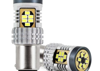 Amio - ΛΑΜΠΑΚΙΑ ΔΙΠΟΛΙΚΑ LED ΛΕΥΚΑ CAN-BUS P21/5w BAY15D 12/24V 24xSMD 3020 - 2 TEM. (02798/AM)