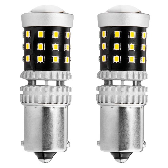 Amio - ΛΑΜΠΑΚΙΑ ΜΟΝΟΠΟΛΙΚΑ LED ΛΕΥΚΑ CAN-BUS P21W BA15S 1156 39xSMD 2016 - 2 TEM. (02799/AM)