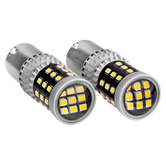 Amio - ΛΑΜΠΑΚΙΑ ΔΙΠΟΛΙΚΑ LED ΛΕΥΚΑ CAN-BUS P21/5w BAY15D 12/24V 39xSMD 2016 - 2 TEM. (02800/AM)